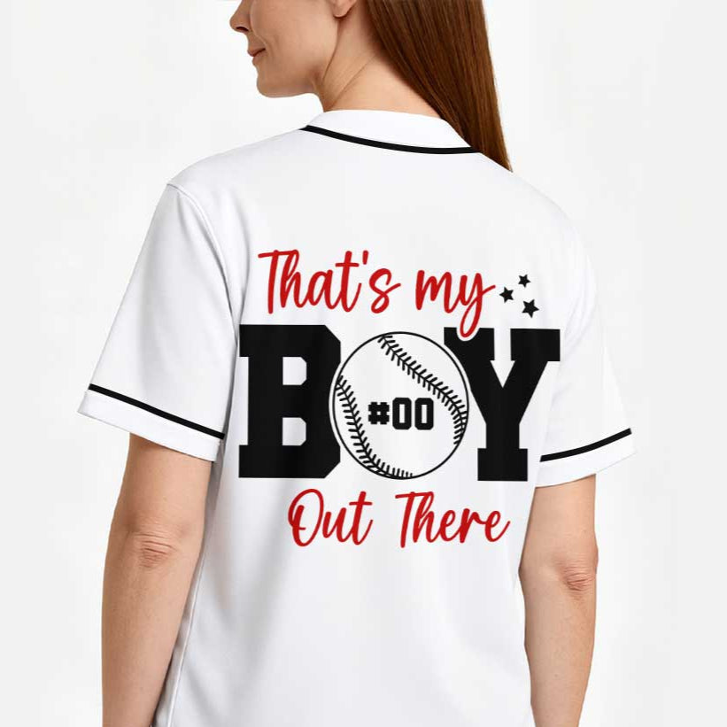 That's My Boy Out There - Custom Player Number Baseball Jersey For Mom