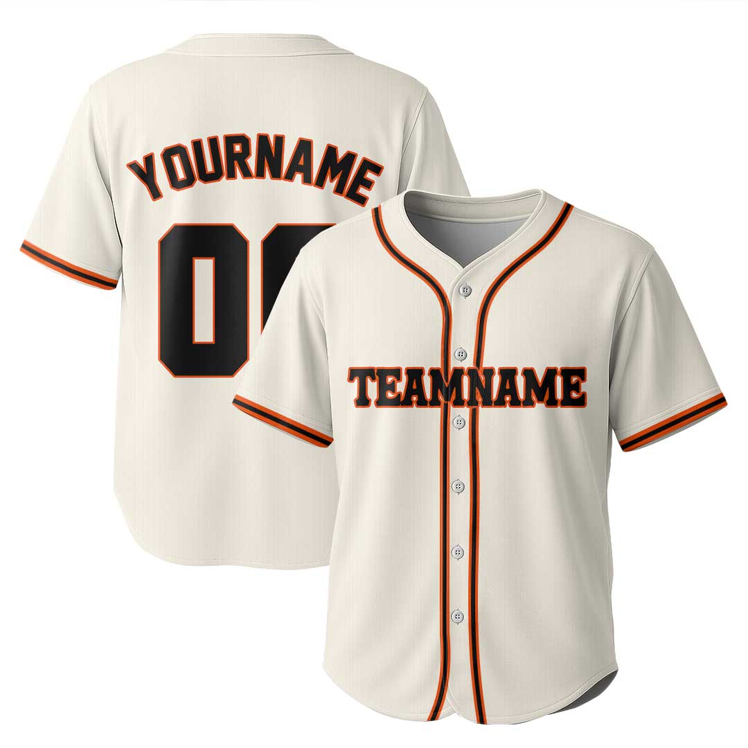 Custom Baseball Jersey with Cream Orange Black