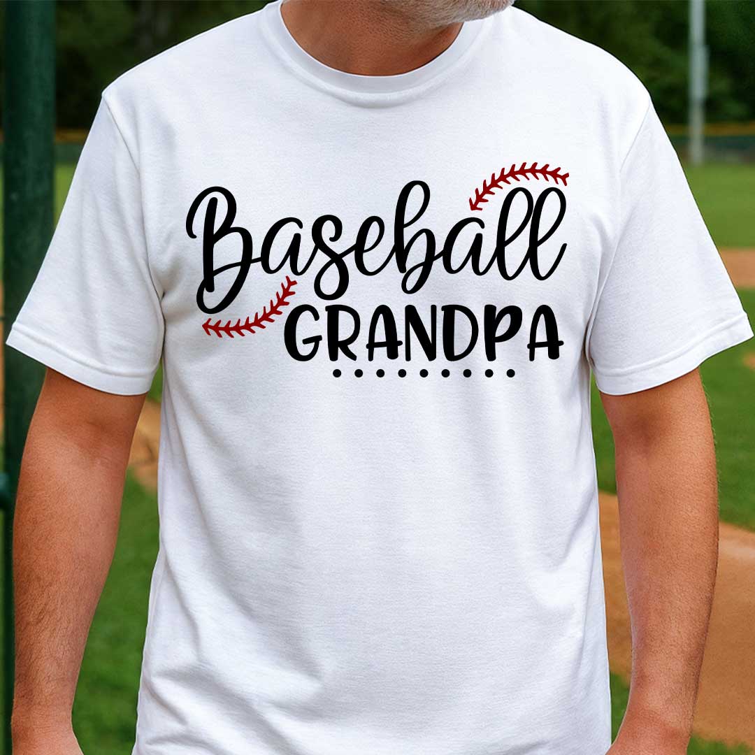 Baseball Grandma and Grandpa - White and Black Baseball T-Shirt