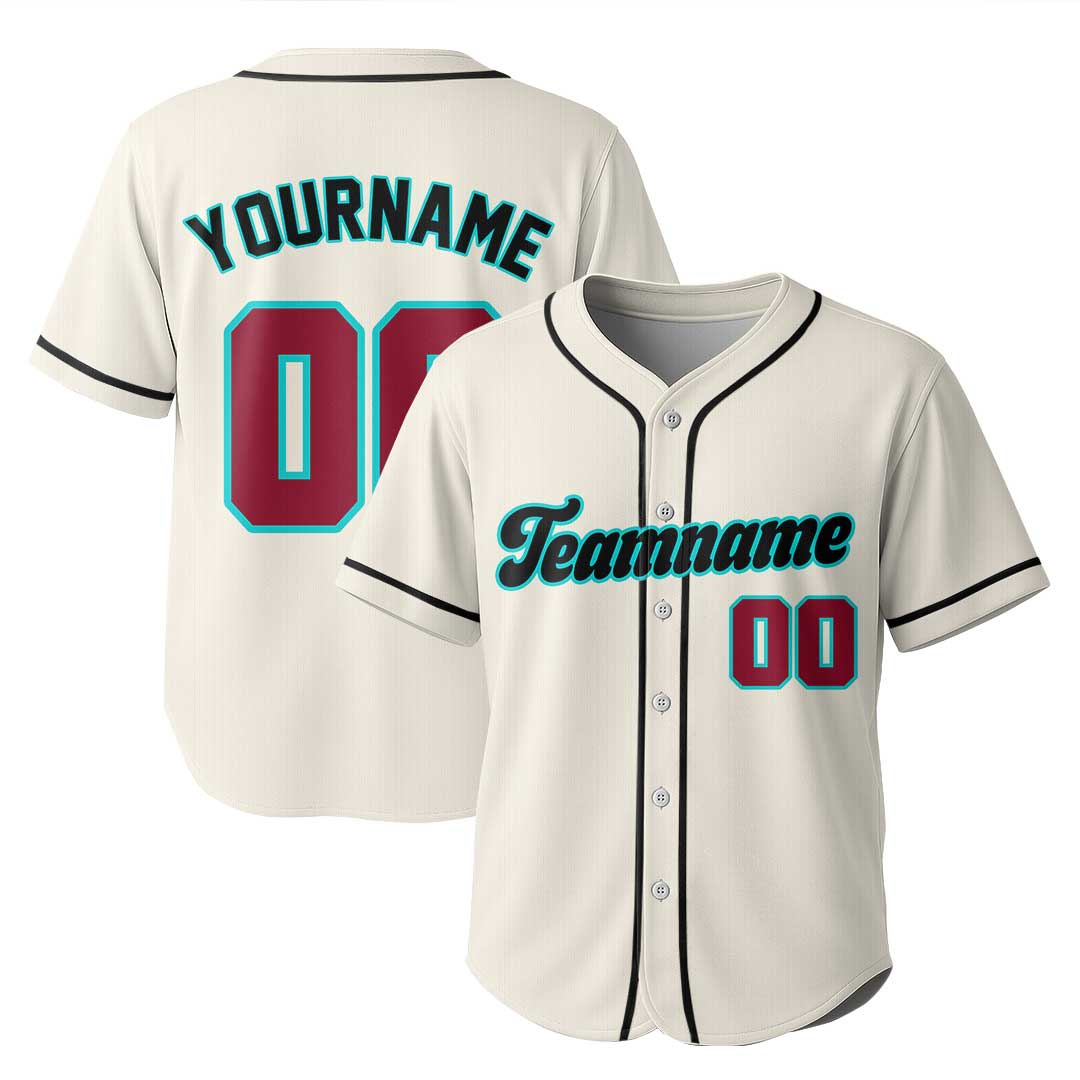 Custom Baseball Jersey with Cream Red Black