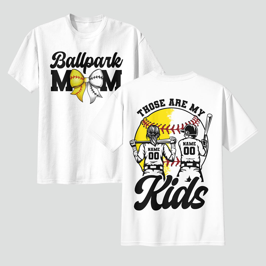 Ballpark Mom - Black and White Custom Tshirt