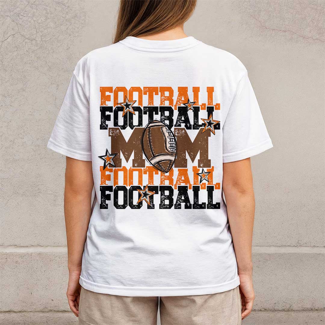 Custom Football Mom - Black and White Custom Tshirt