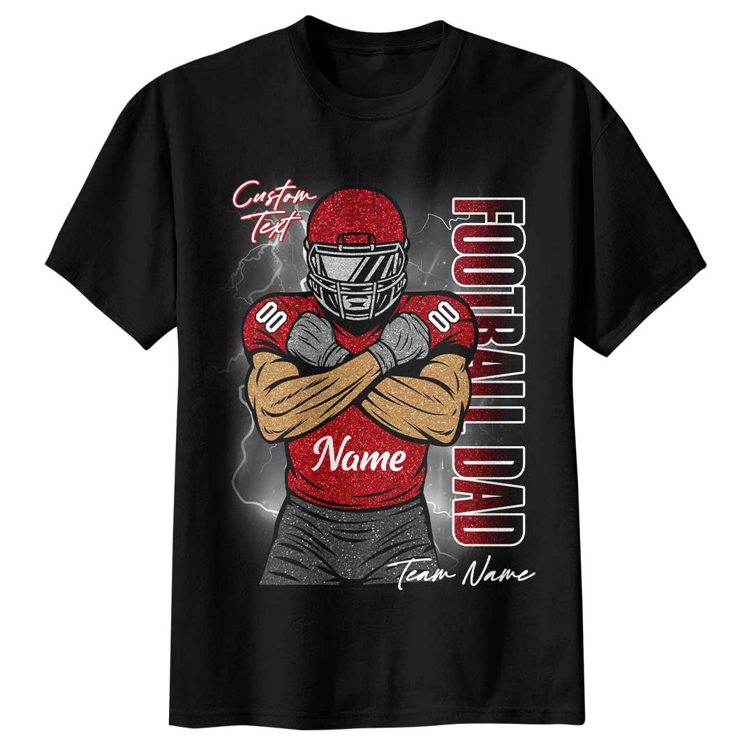 Football Parent Custom Player Name and Number - Custom Football Tshirt