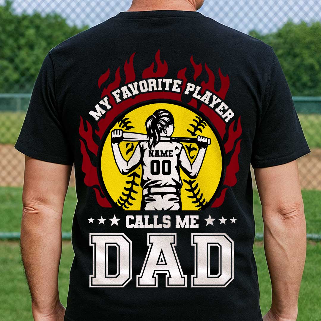 She's My Favorite Softball Player - Custom Softball Tshirt