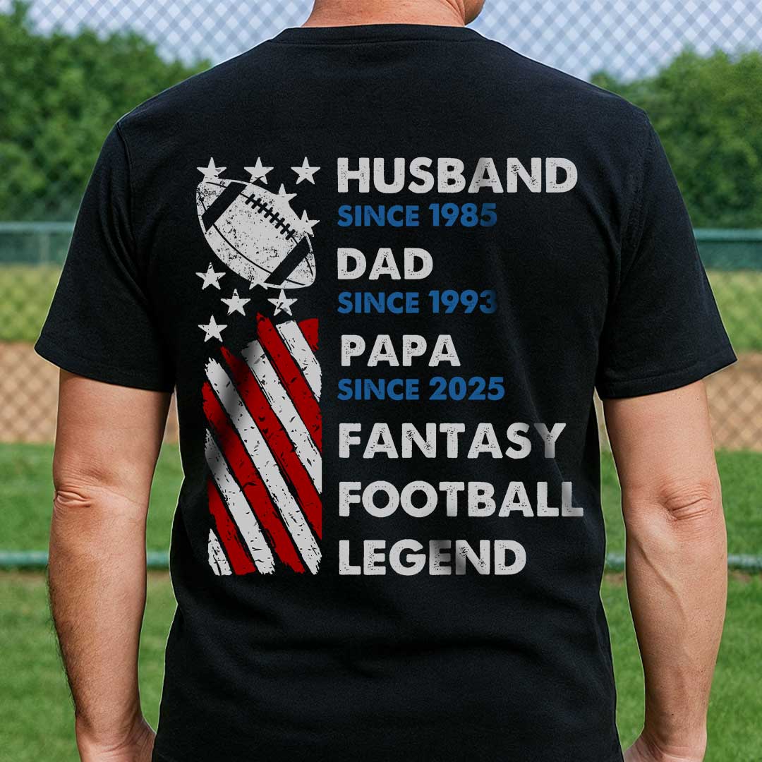 Personalized Football Legend Husband Dad Papa T-Shirt