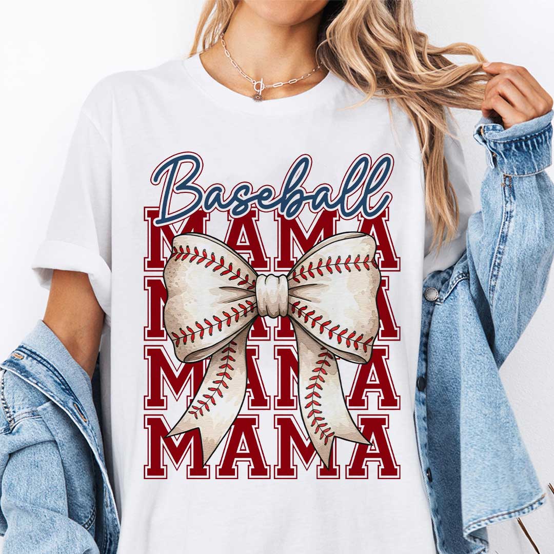 Coquette Baseball Mom - White Baseball T-Shirt