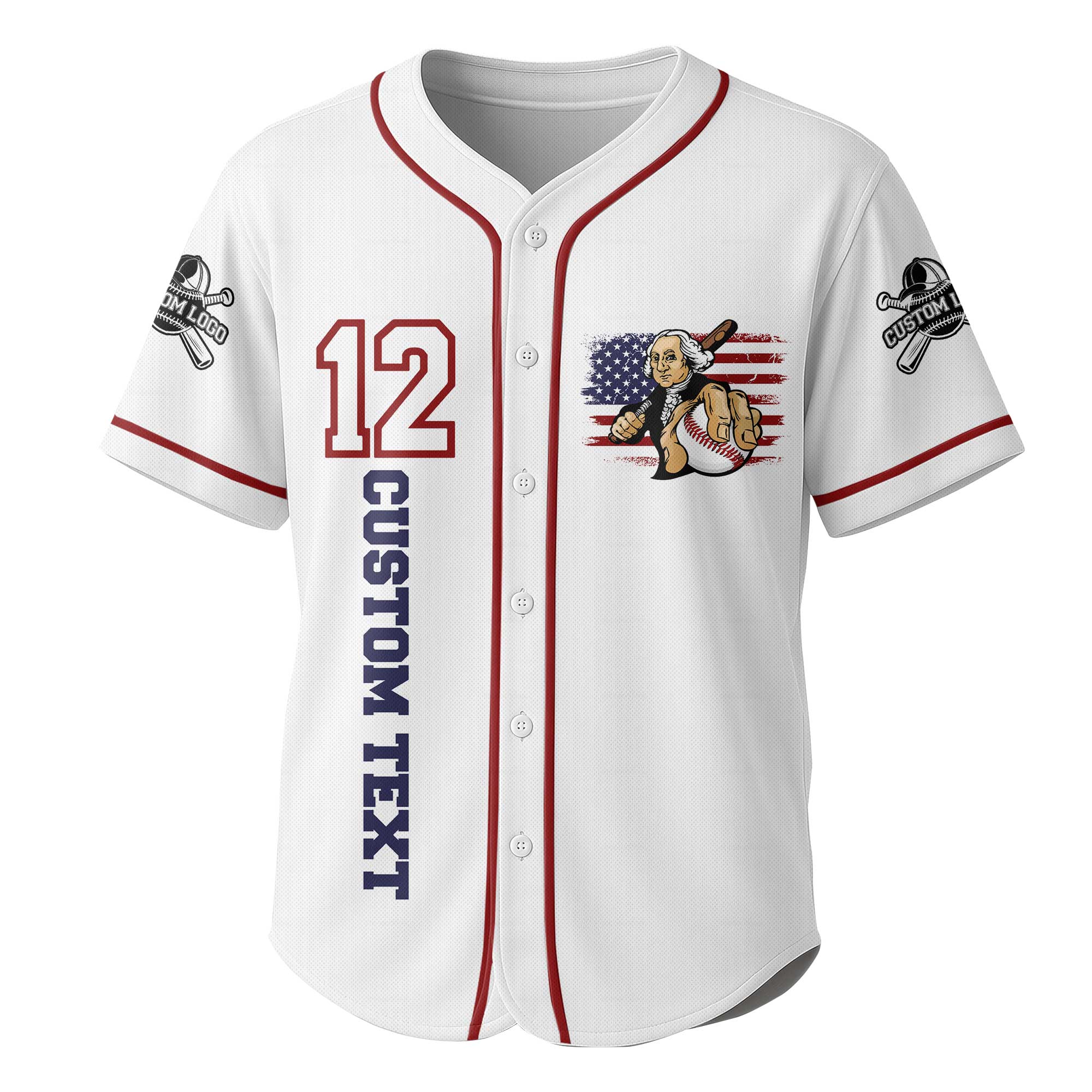 It's Time For Freedom - Custom White Red Pinstripes Baseball Jersey