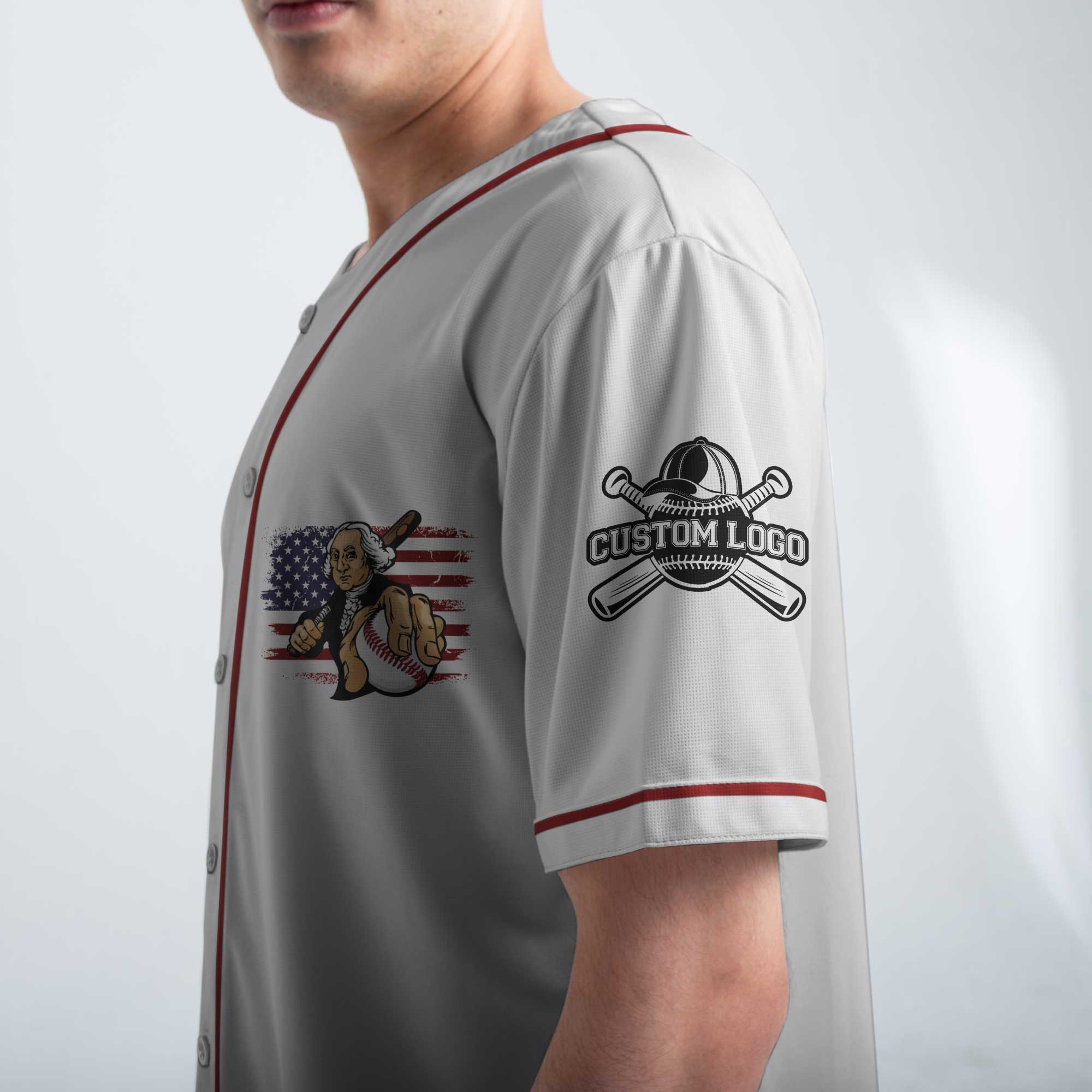 It's Time For Freedom - Custom White Red Pinstripes Baseball Jersey