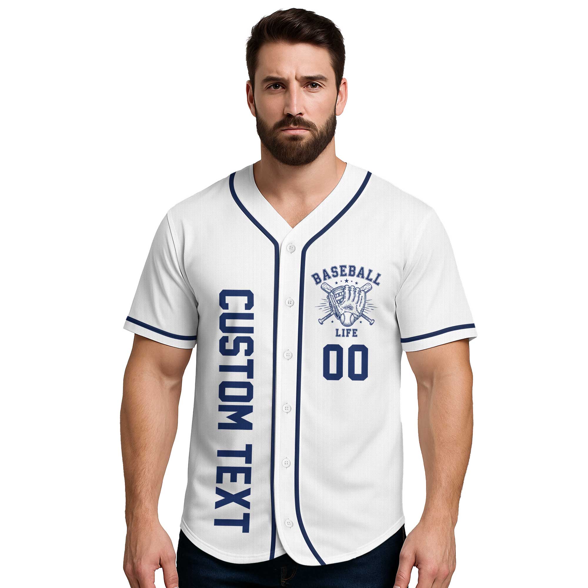 Live Life Like A 3-1 Count - Custom White and Navy Baseball Jersey