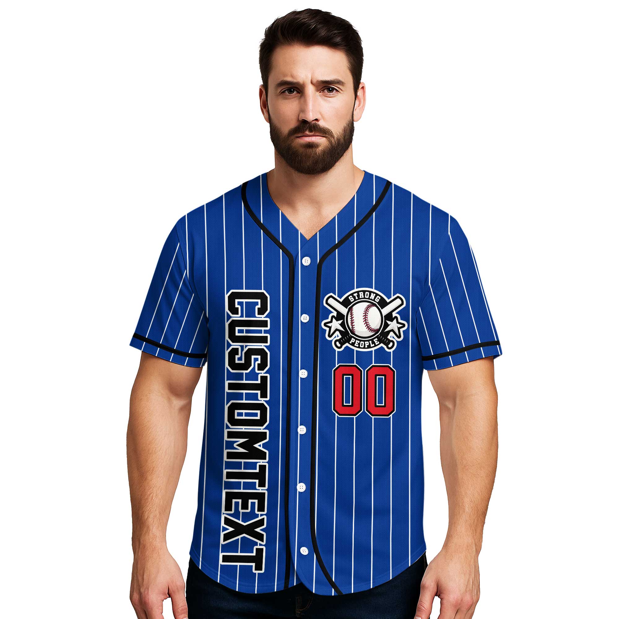 Hard Times Create Strong People - Custom Royal Blue Black Baseball Jersey
