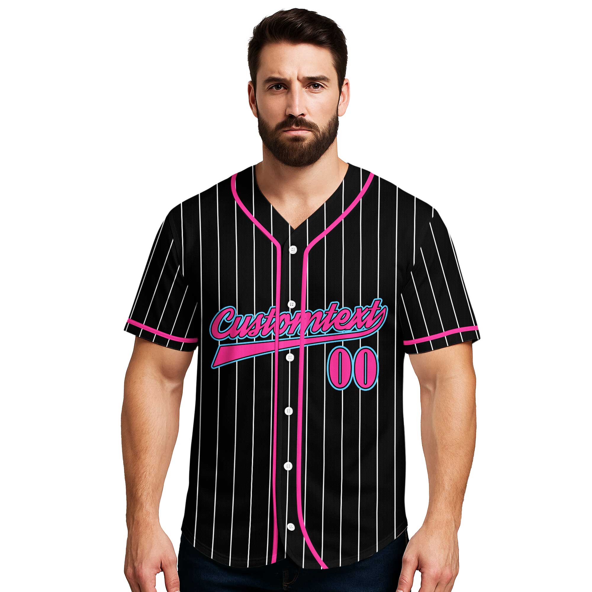 Not Single Not Taken At The Ballpark - Custom Black and Pink Baseball Jersey