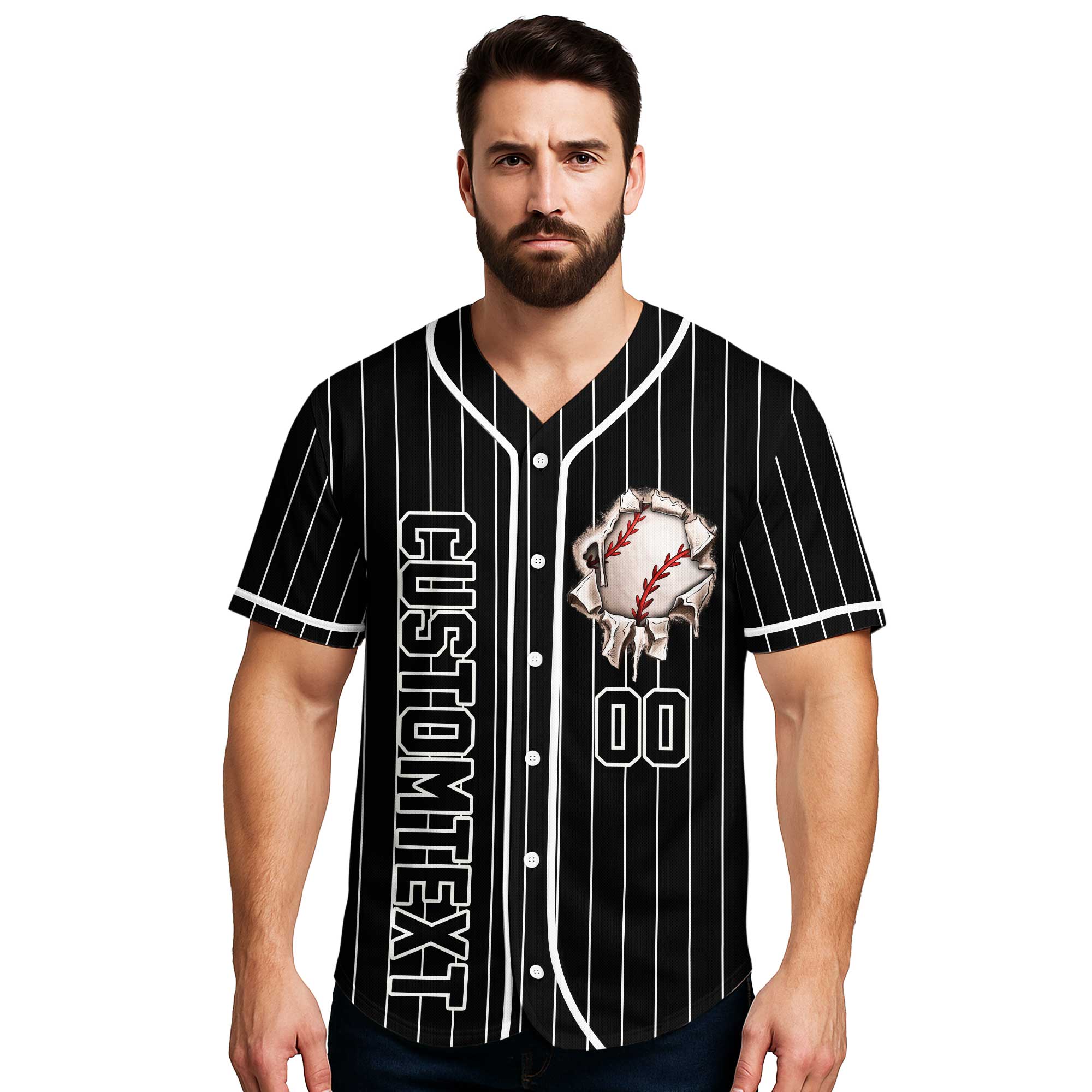 Born To Make History - Custom Black White Baseball Jersey