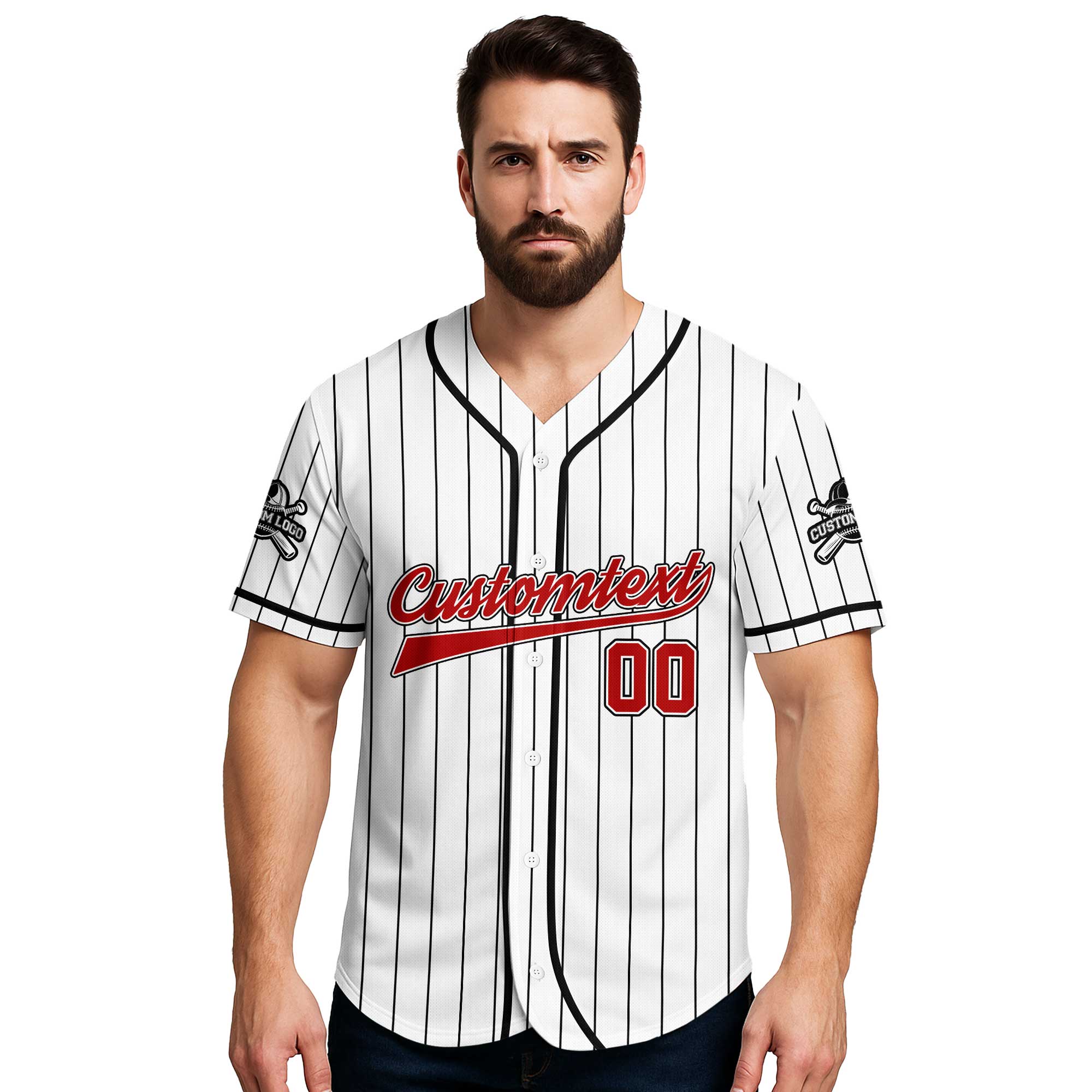 I May Be A Lefty But I'm Always Right - Custom White with Black Stripes Baseball Jersey
