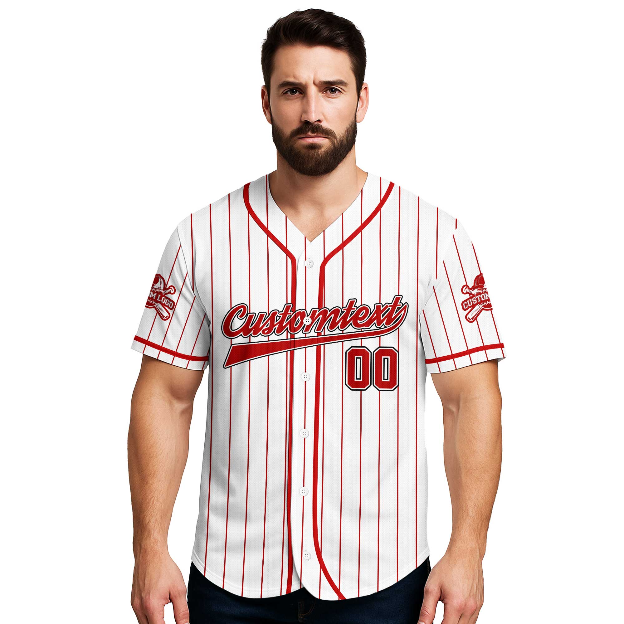 I Snack Harder Than Your Team Plays - Custom White with Red Stripes Baseball Jersey