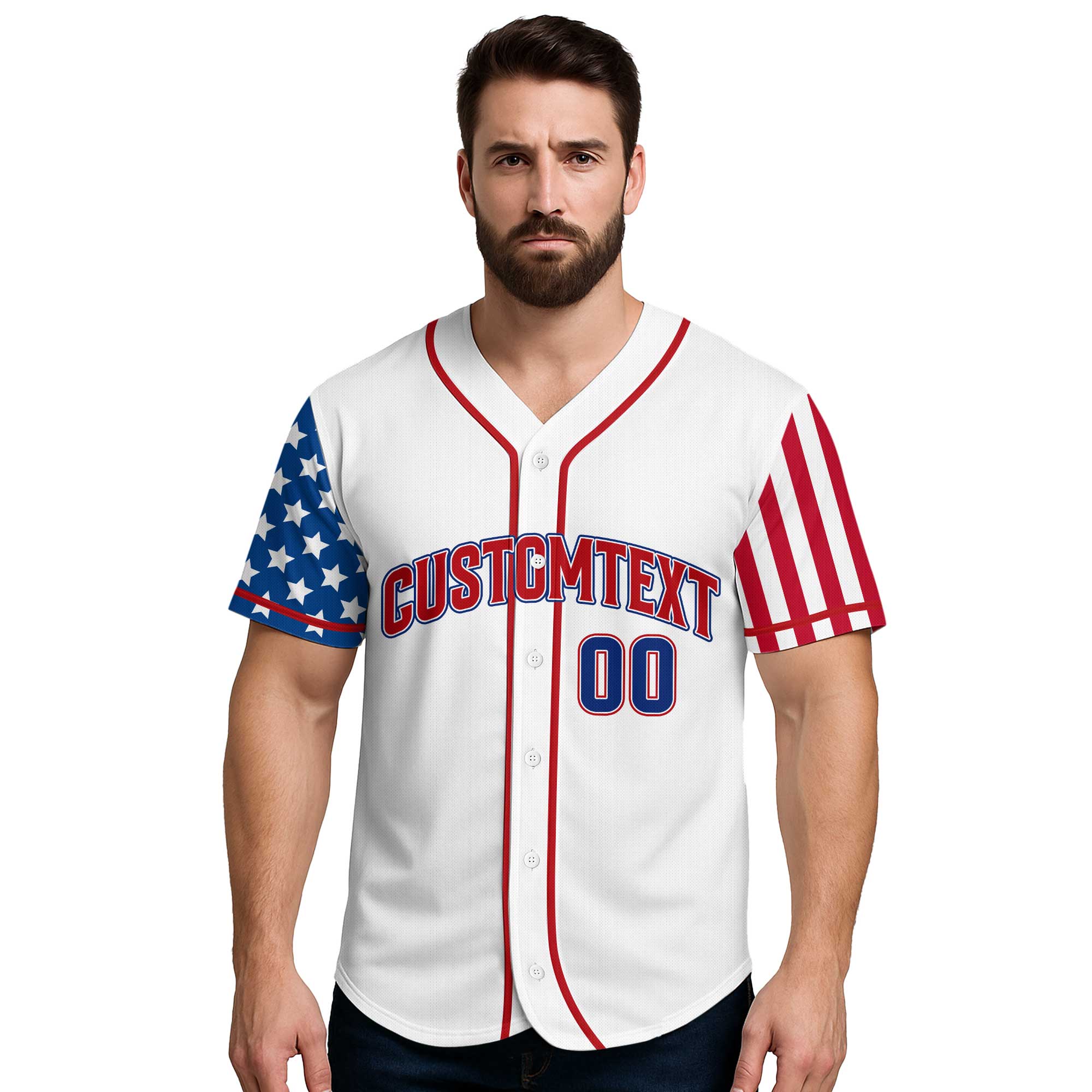 Home Of The Free Because Of The Brave - Custom Baseball Jersey - 4th of July Jersey for Baseball Lovers