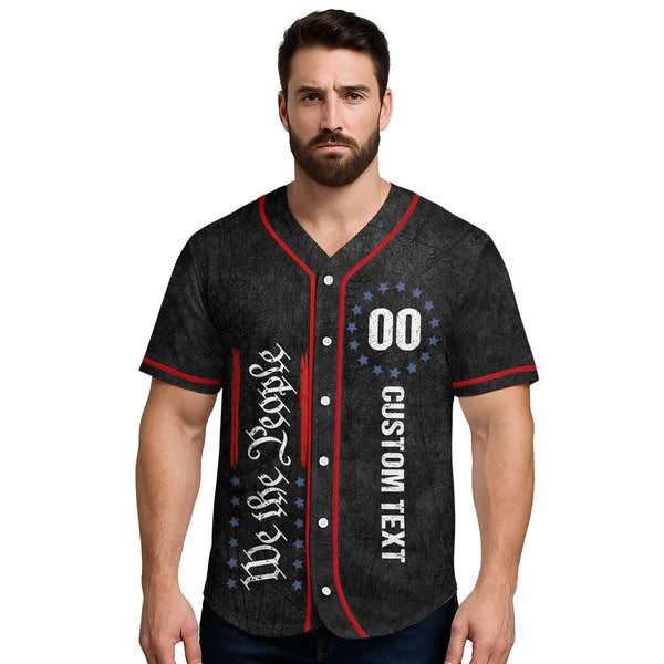 We The People 1776 - 4th of July Independence Day Jersey - Custom Baseball Jersey, Baseball Gifts For Baseball Lovers
