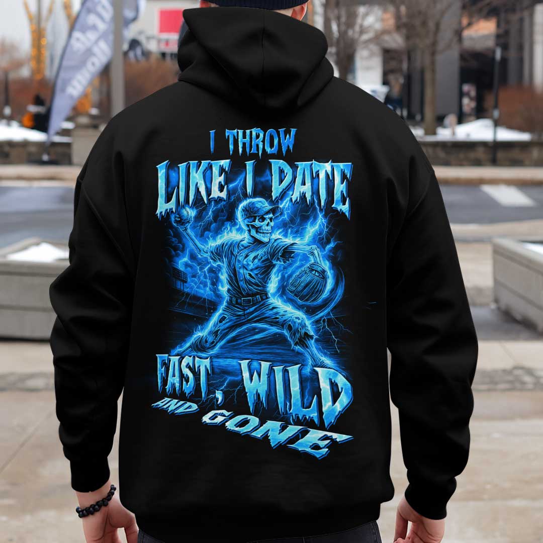 Fast, Wild and Gone - Custom Black Skull Baseball Hoodie