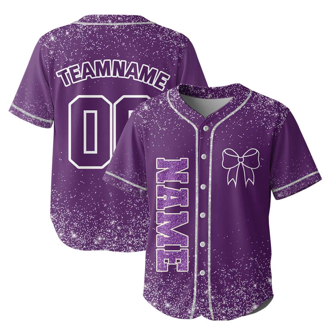 Custom Cheerleader Baseball Jersey with Glitter Effect