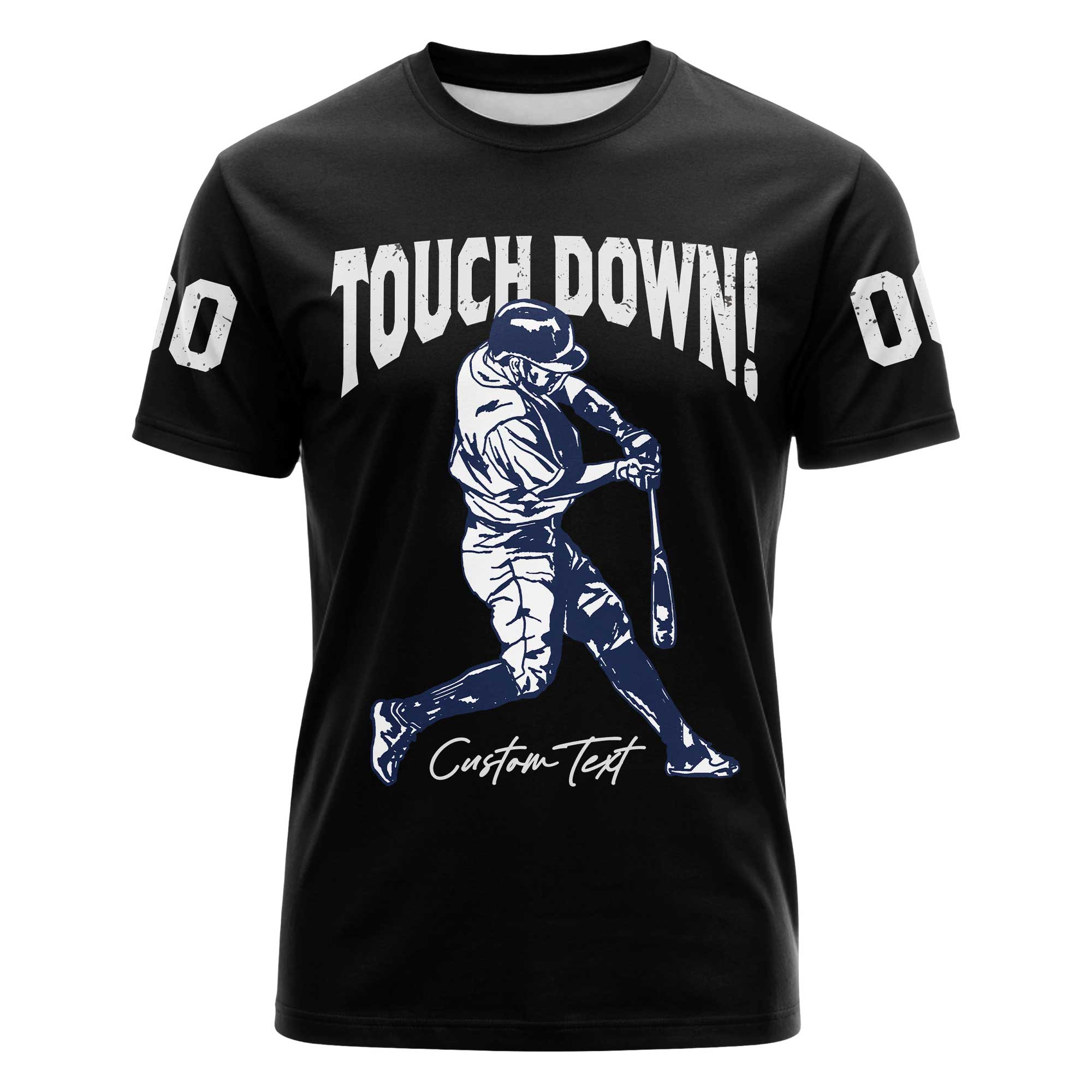 Custom Text Custom Number Touch Down Shirt Baseball