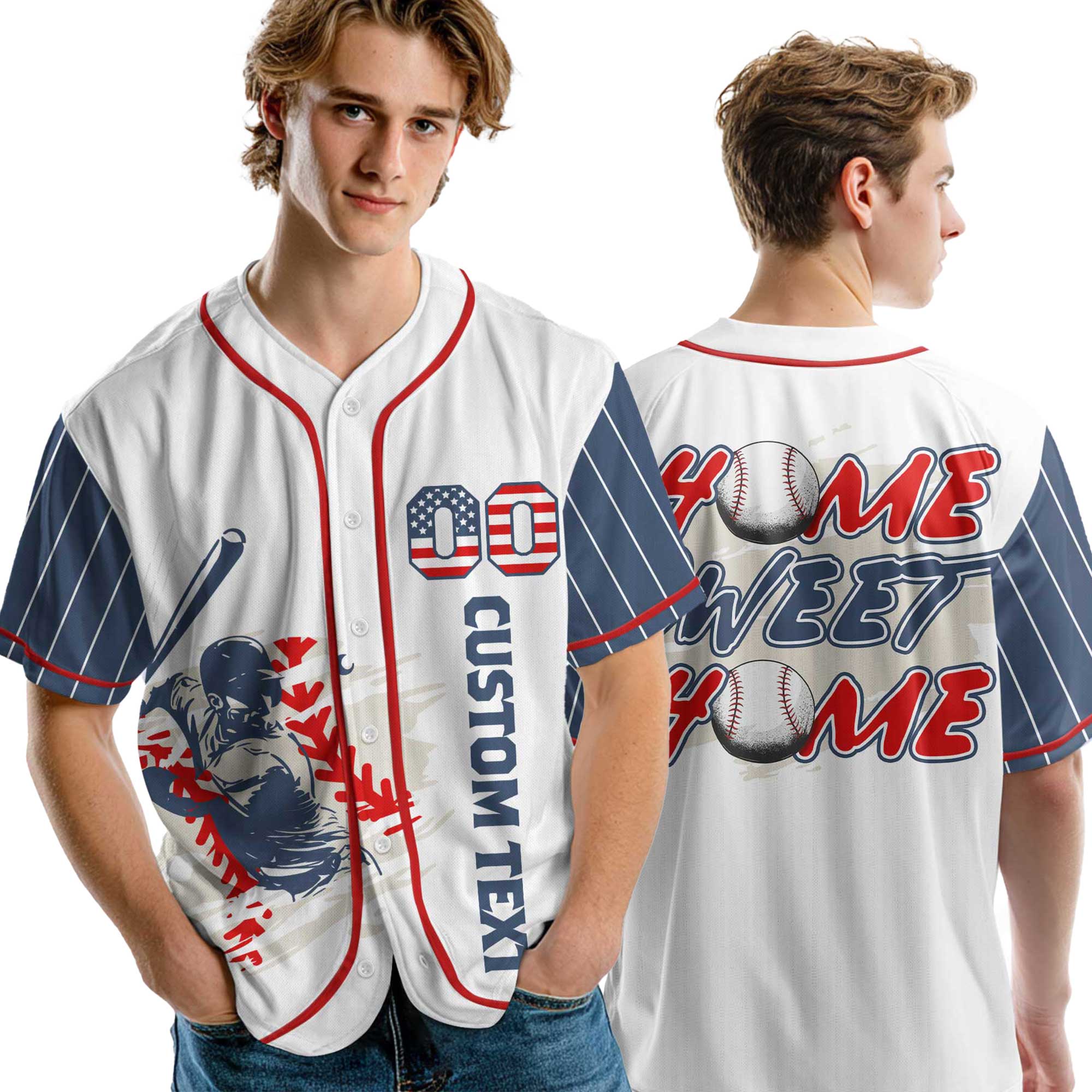 Home Sweet Home - Custom Independence Day Baseball Jersey