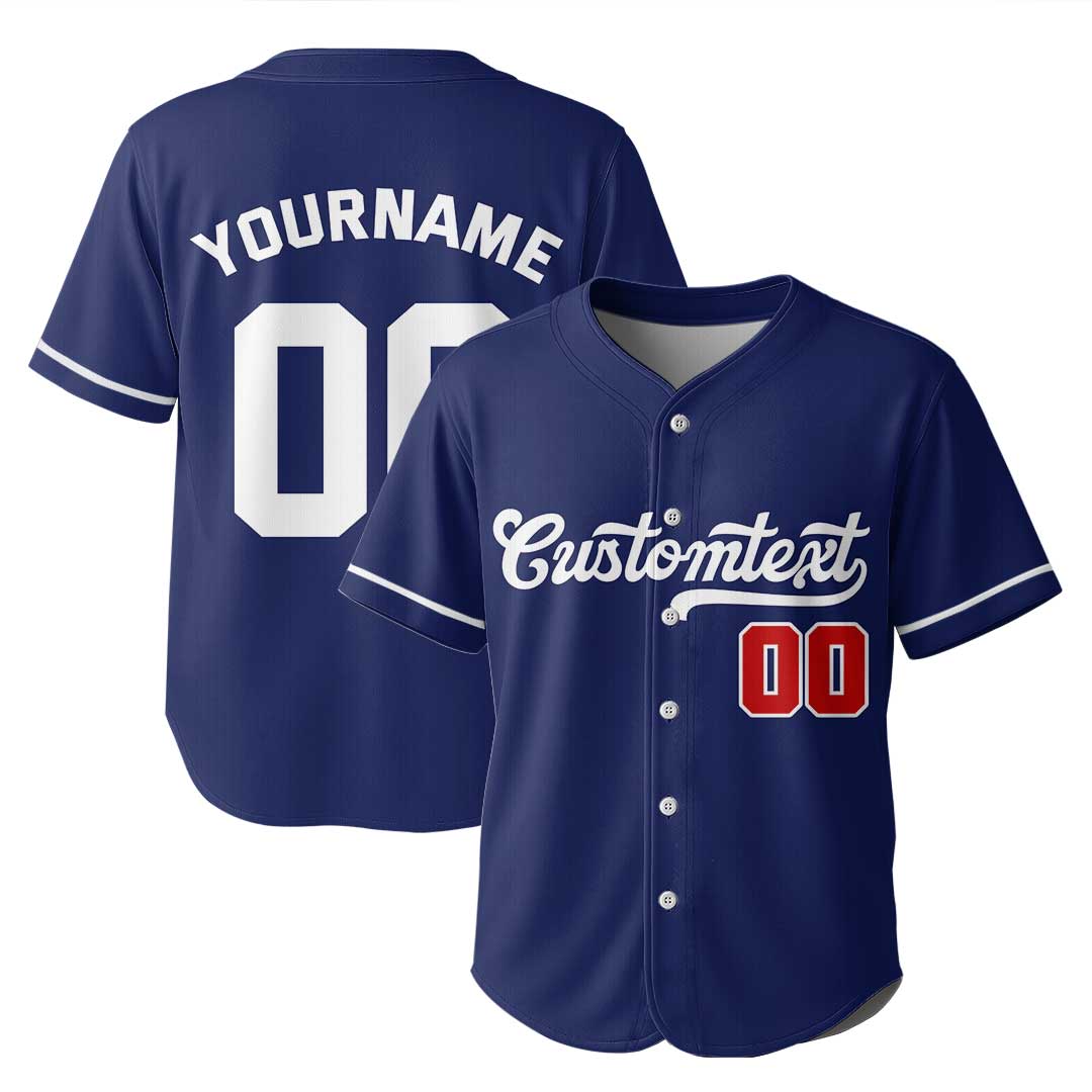 Custom Baseball Jersey with Navy and White Color