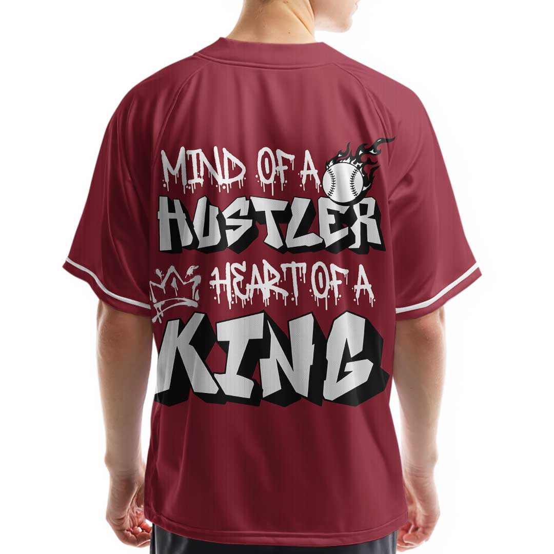 Mind Of A Baseball Hustler - Custom Red Baseball Jersey