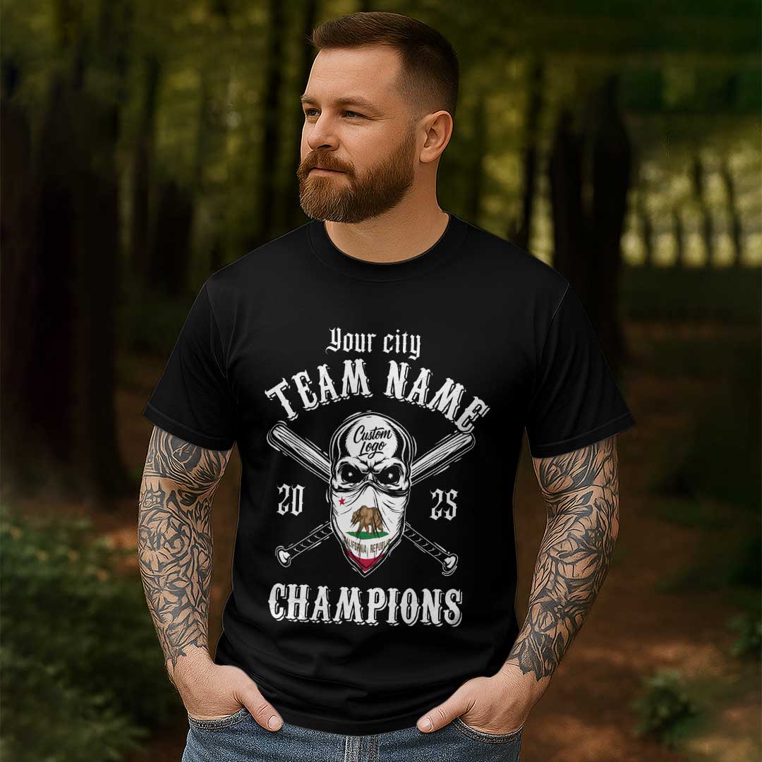 California Baseball Team Champions - Black Baseball T-Shirt