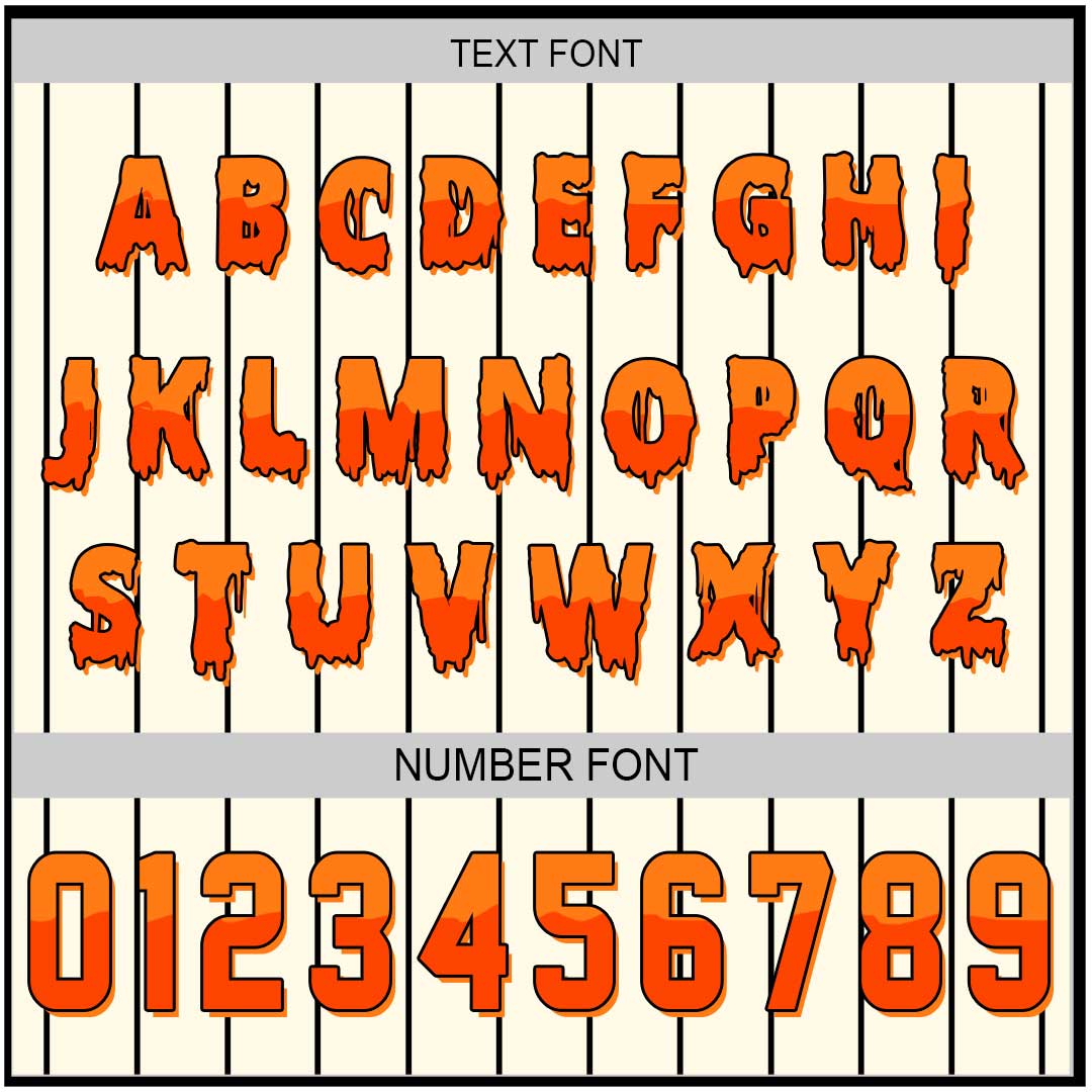 Undead League - Custom Cream Orange Halloween Baseball Jersey