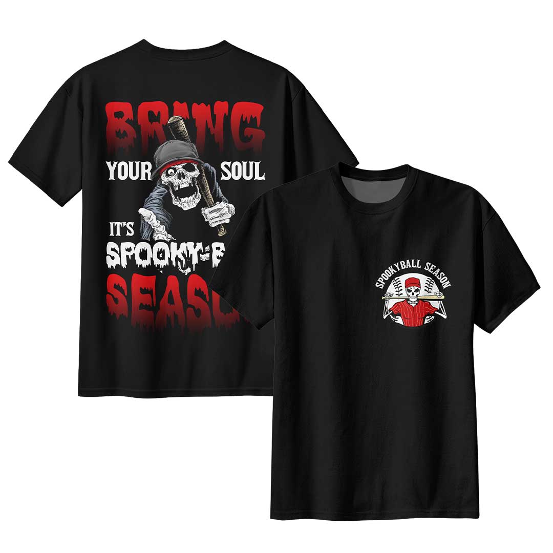 Bring Your Soul Black Baseball Halloween T-Shirt