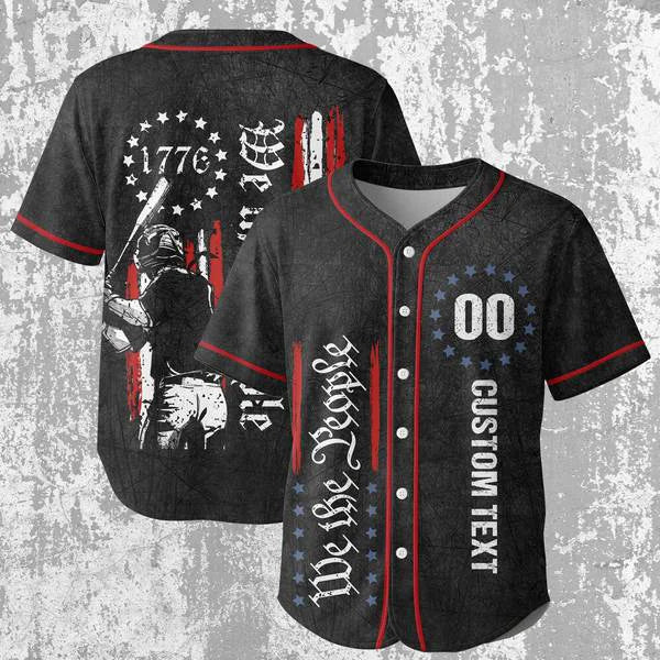 We The People 1776 - 4th of July Independence Day Jersey - Custom Baseball Jersey, Baseball Gifts For Baseball Lovers