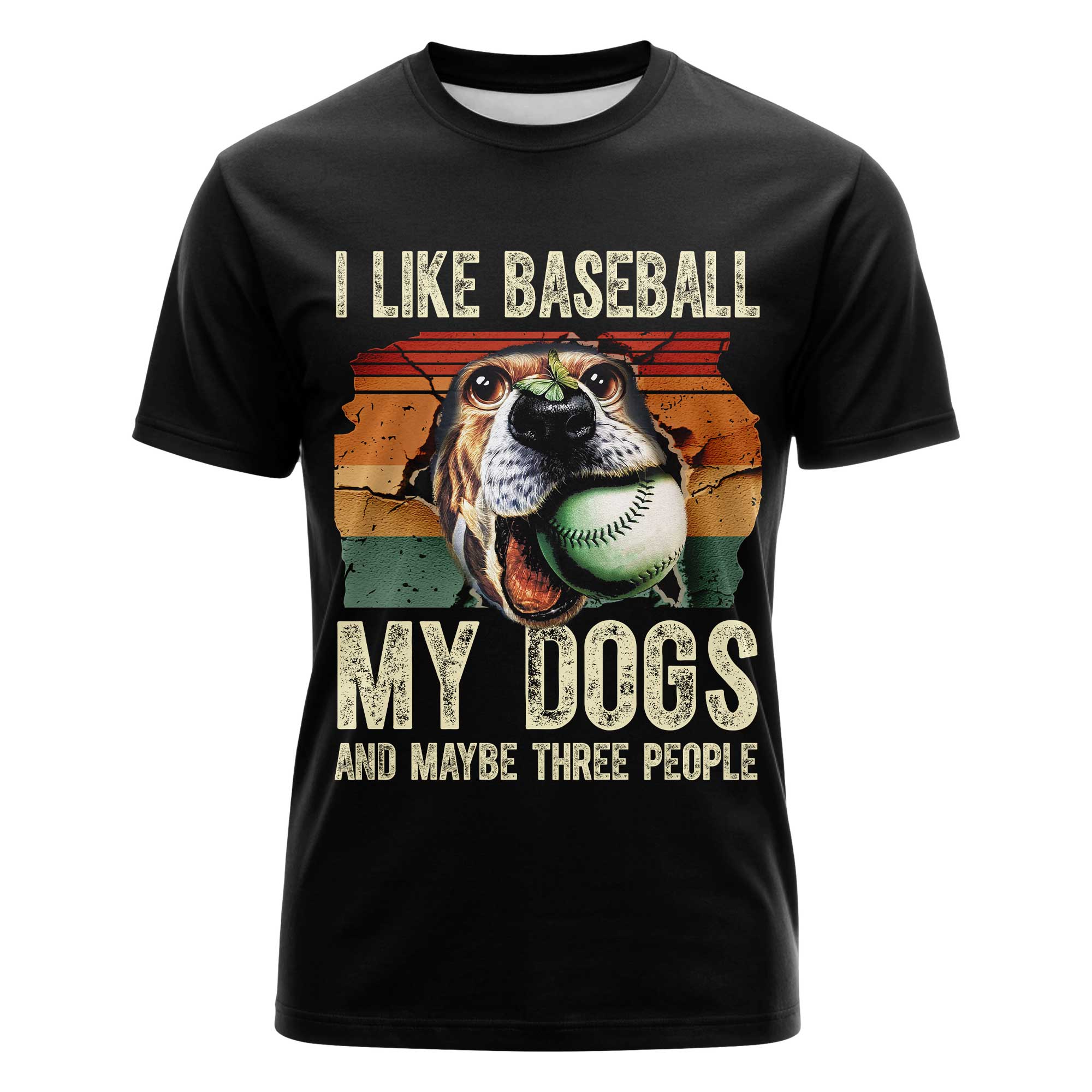I like baseball, my dogs and maybe three people Baseball Tshirt for Baseball Lover
