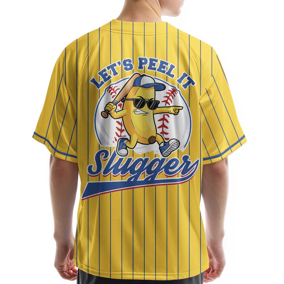 Let's Peel It Slugger - Custom Yellow Baseball Jersey