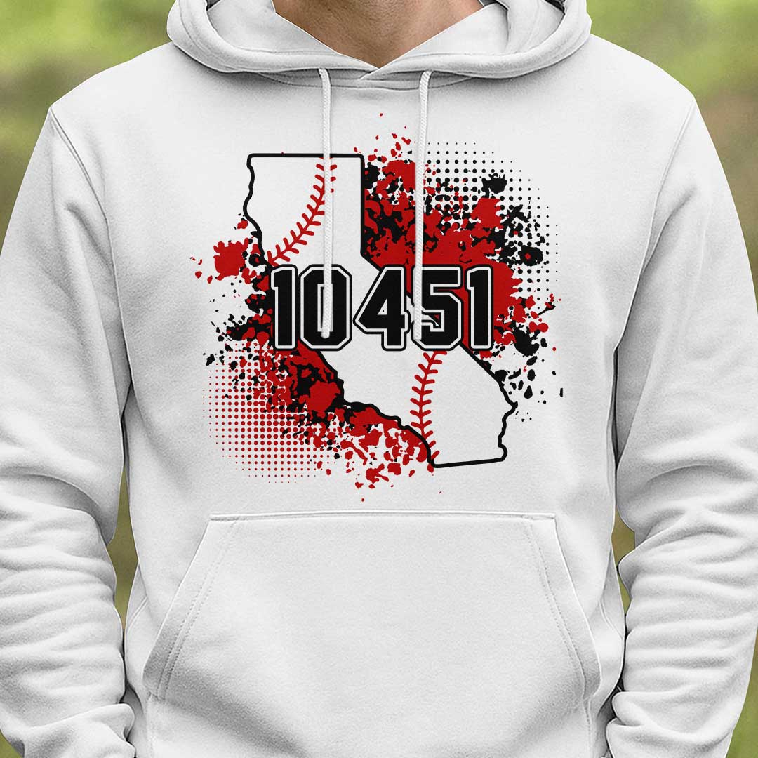 Baseball California State Series - Custom White Baseball Hoodie