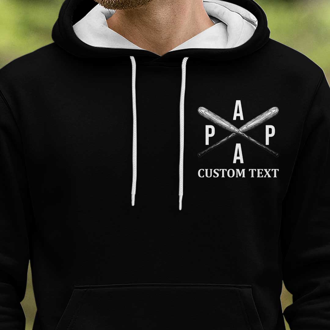 Papa Can Hit It Out Of The Park - Custom Black Baseball Hoodie