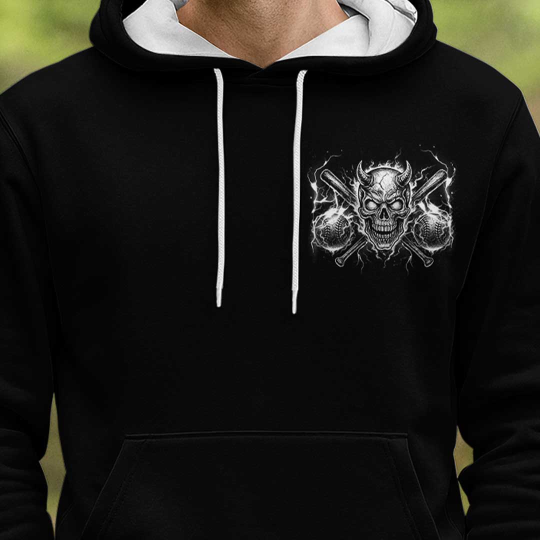 Bat Flips Are For Kids - Custom Black Skull Baseball Hoodie