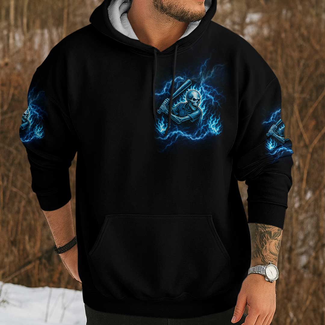 I Have Two Titles and I Rock Them Both - Custom Black Skull Baseball Hoodie