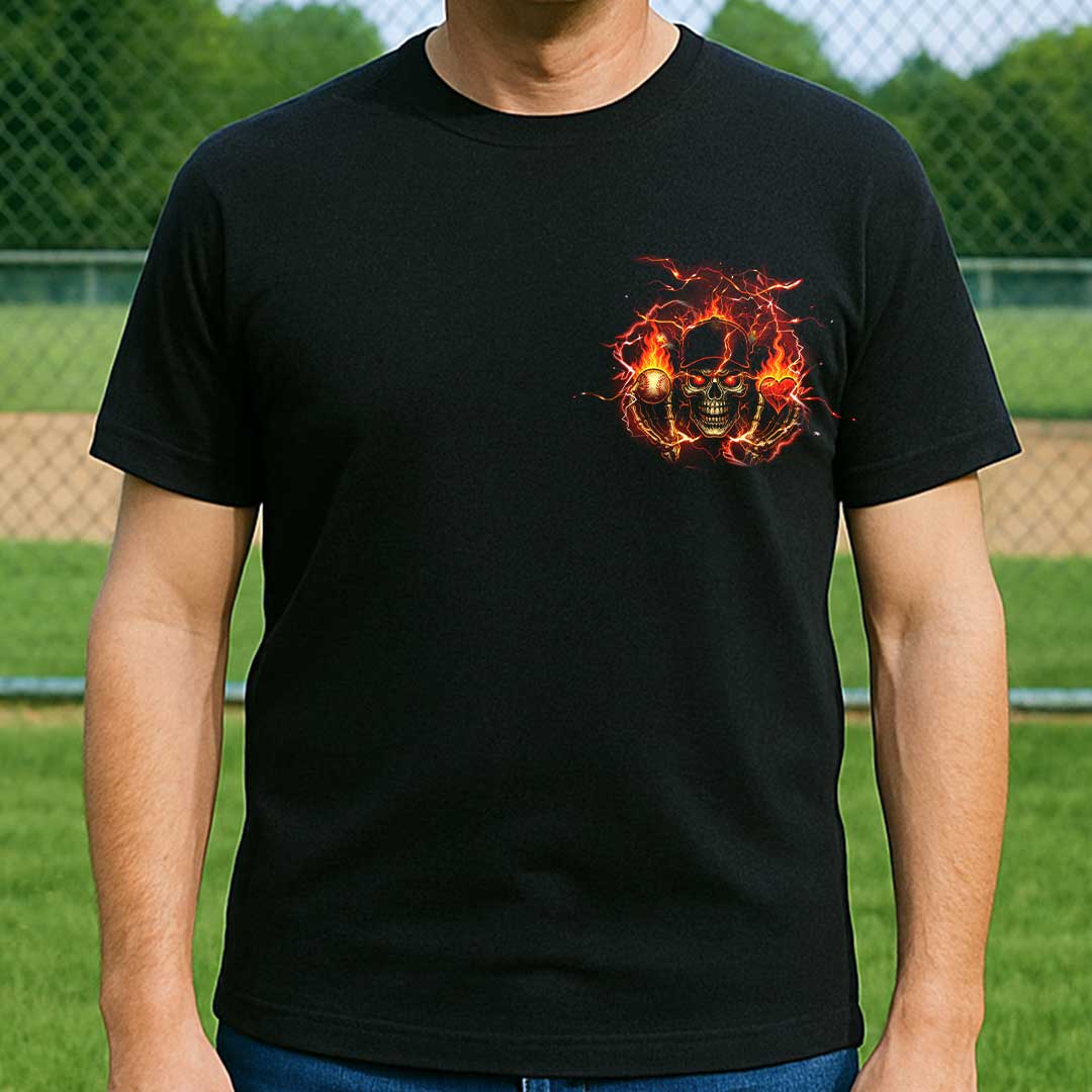 Baseball First Family Always All Over Print Skull Baseball T-Shirt