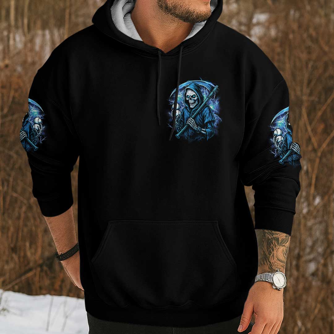 I've Got Balls And I Know How To Use Them - Custom Black Skull Baseball Hoodie