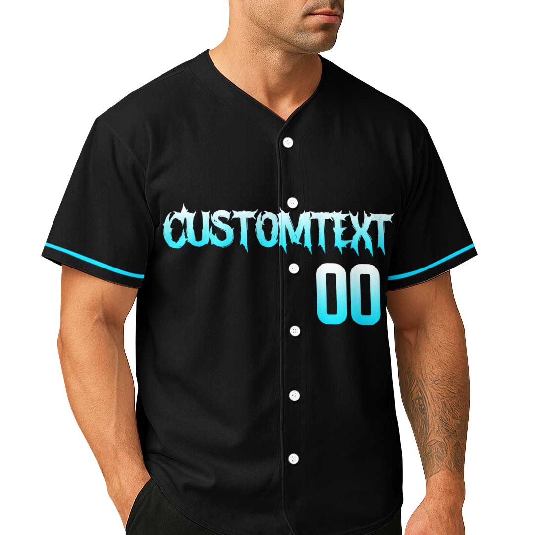 Slide Hard Score Harder - Custom Black Skull Baseball Jersey