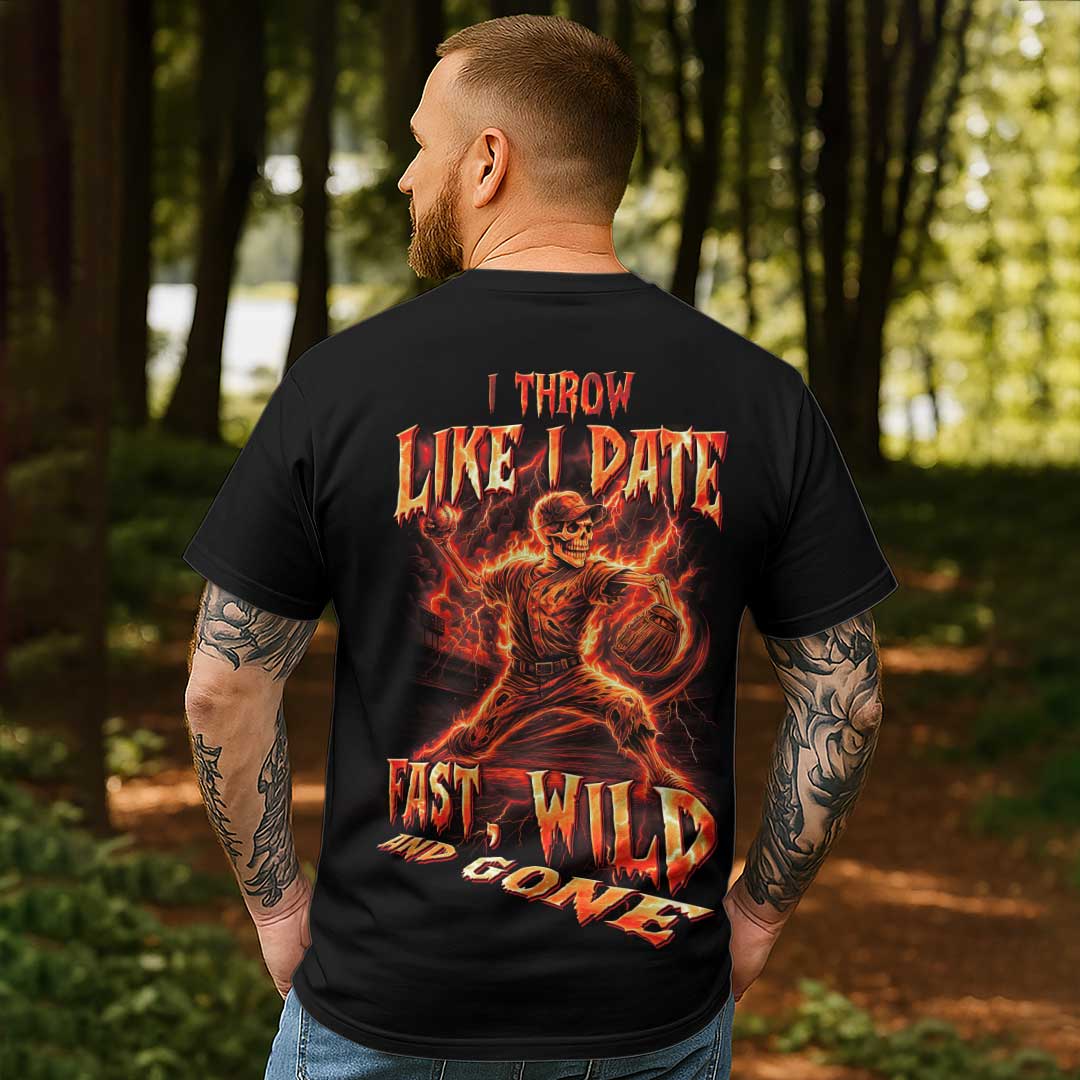 Fast, Wild and Gone All Over Print Skull Baseball T-Shirt