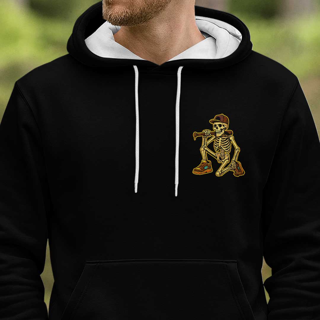 Dust On My Bones Dirt On My Drip - Custom Black Skull Baseball Hoodie
