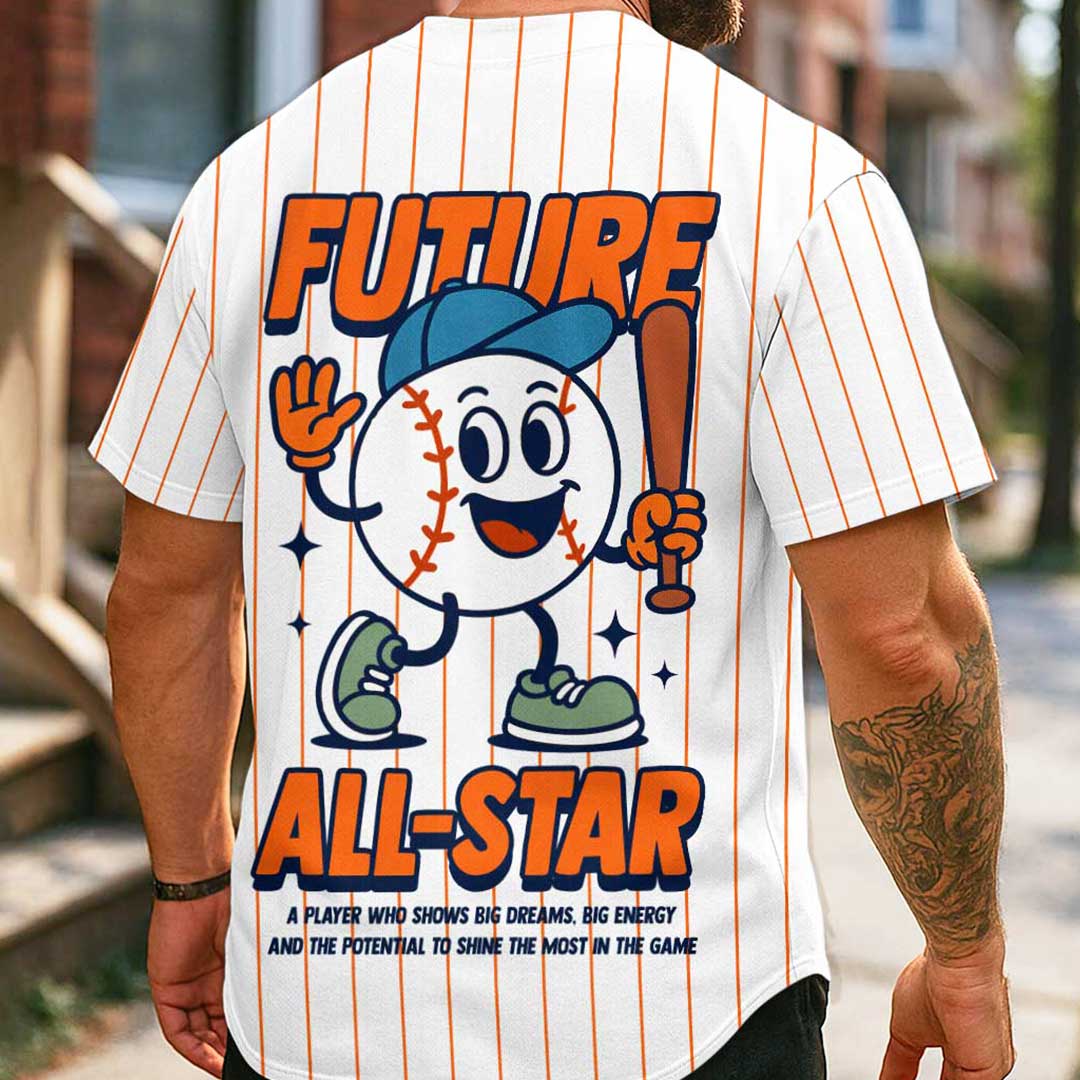 Future All Star - Custom Groovy White Baseball Jersey