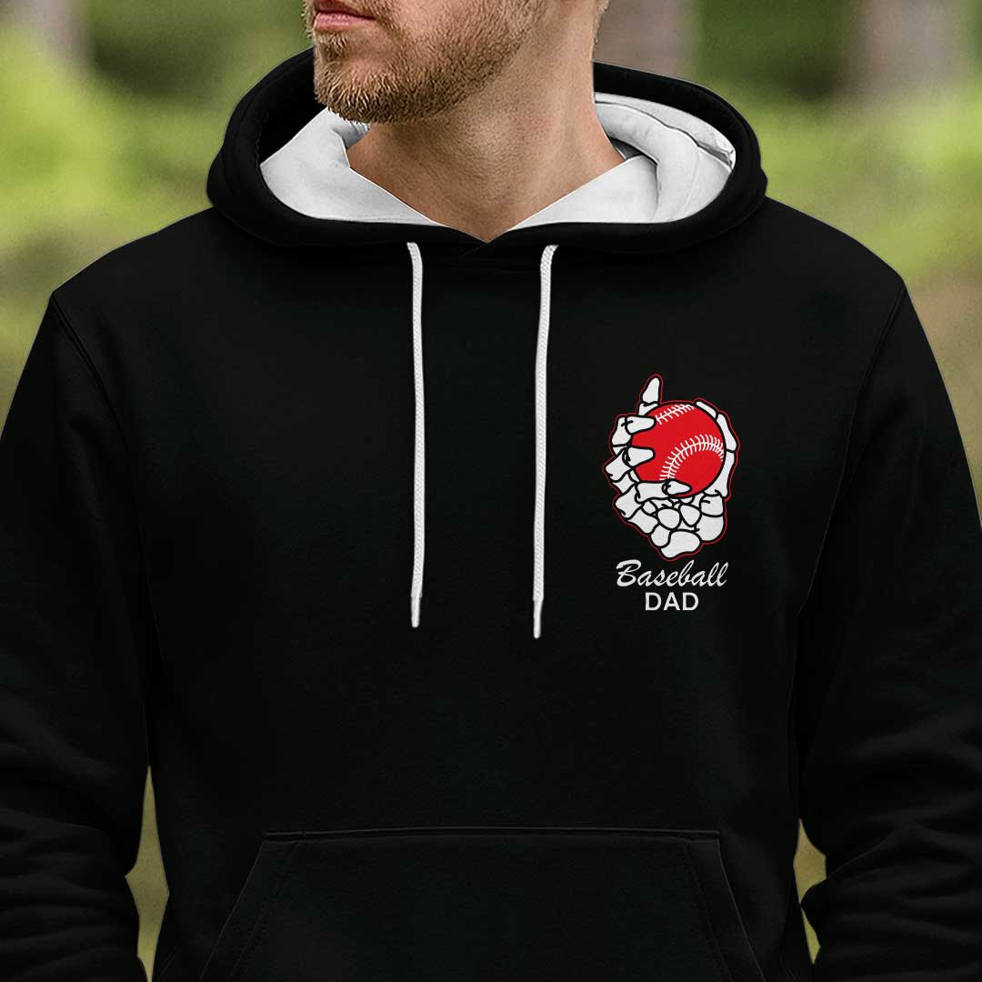 Baseball Dad Straight Outta Money - Black Dad Baseball Hoodie