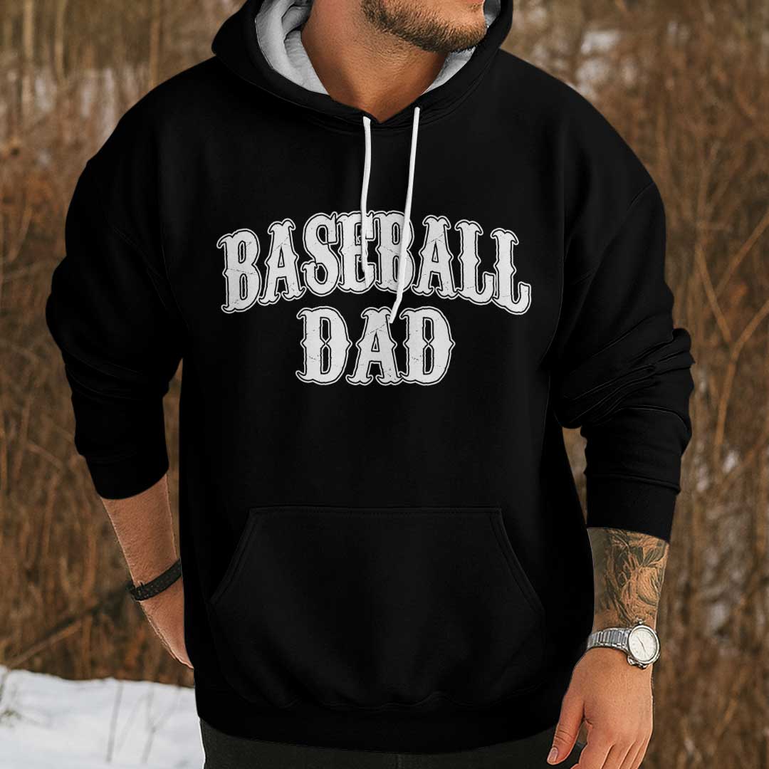 My Wallet Plays In Majors - Black and Grey Dad Baseball Hoodie