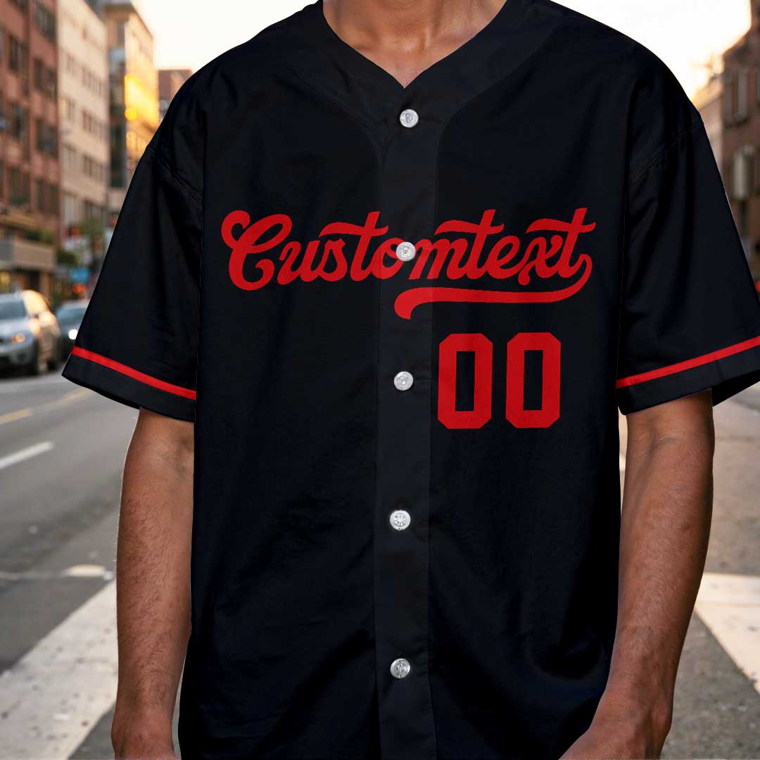 Proud Dad Of The Best Baseball Player - Custom Black Baseball Jersey