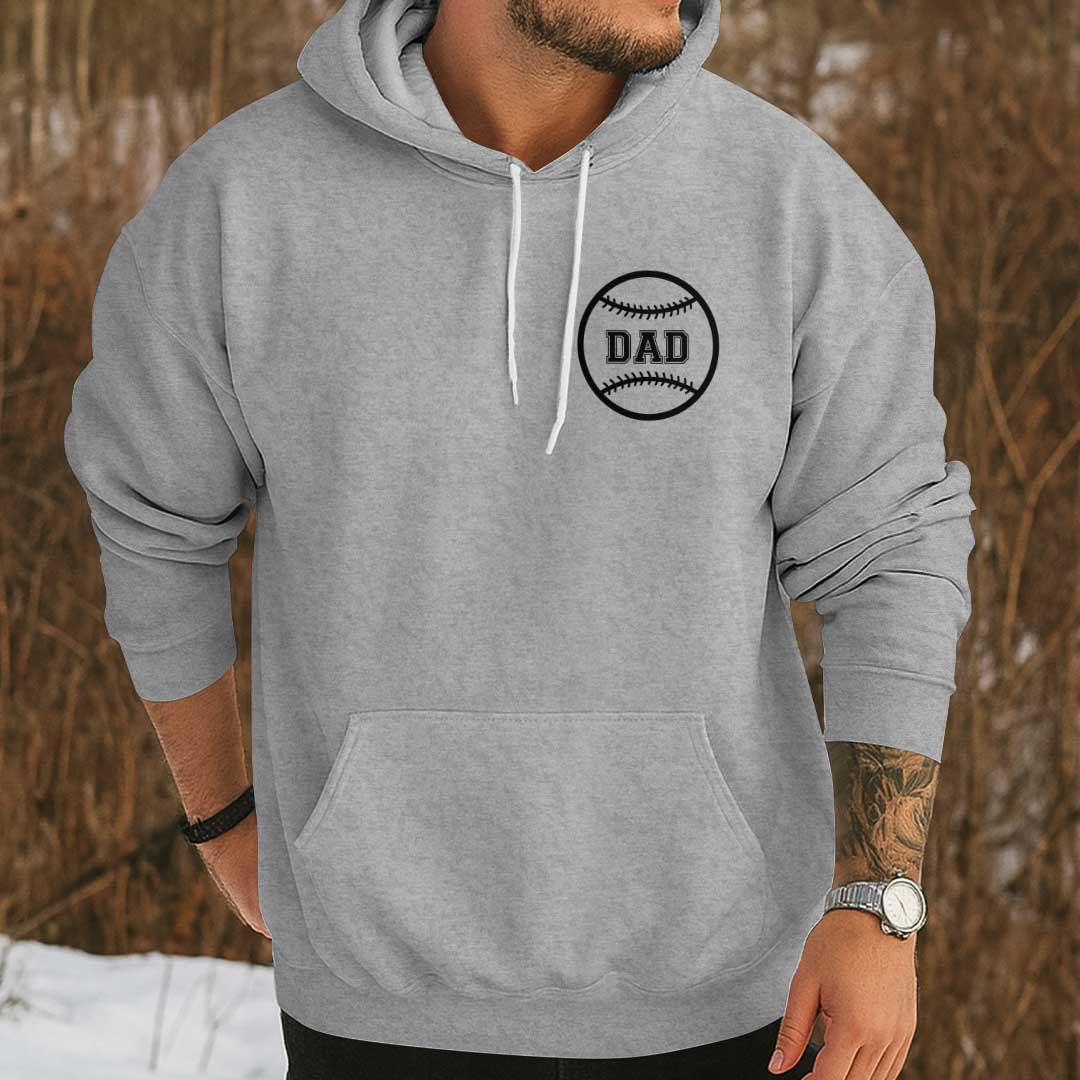 My Therapy Is Watching My Son Play Baseball - Black and Grey Dad Baseball Hoodie