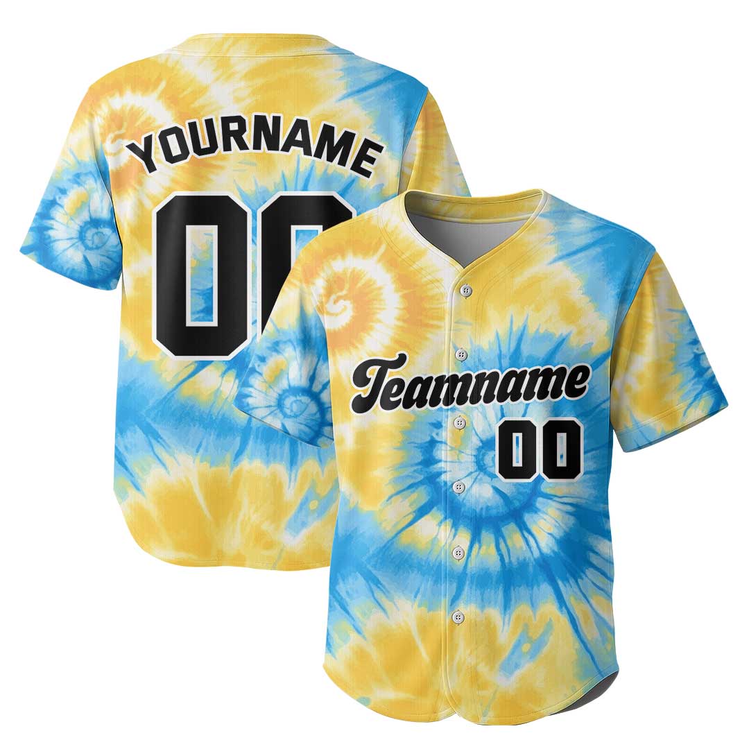 Custom Baseball Jersey With Tie Dye Pattern