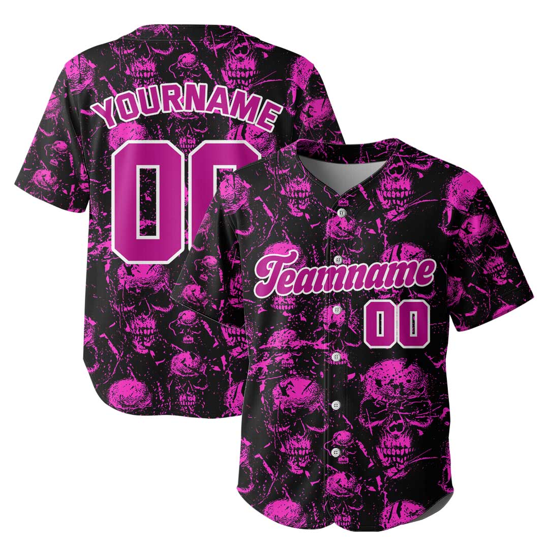 Custom Baseball Jersey With Skull Pattern