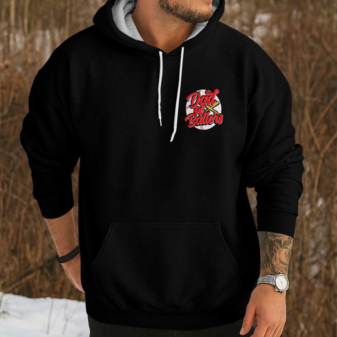 Real Men Carry Bat Bags - Black and Grey Baseball Hoodie