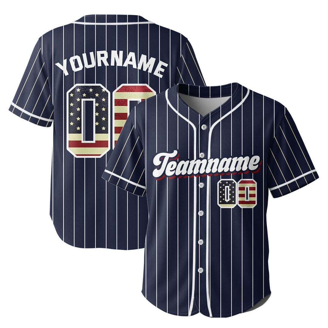 Custom Baseball Jersey With USA Flag Pattern